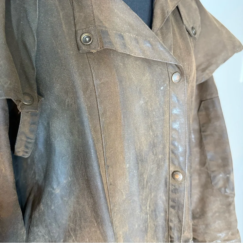 AUSTRALIAN OUTBACK COLLECTION Vintage Oilskin Drover Coat Duster Riding Unisex - Picture 3 of 16
